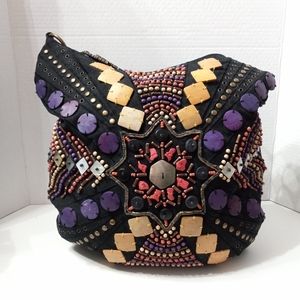 Charm and Luck Boho Beaded Large Handbag